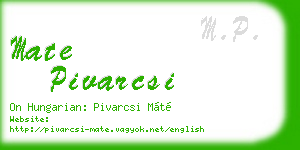 mate pivarcsi business card